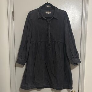 Madewell Gray Long Sleeve Denim mini dress